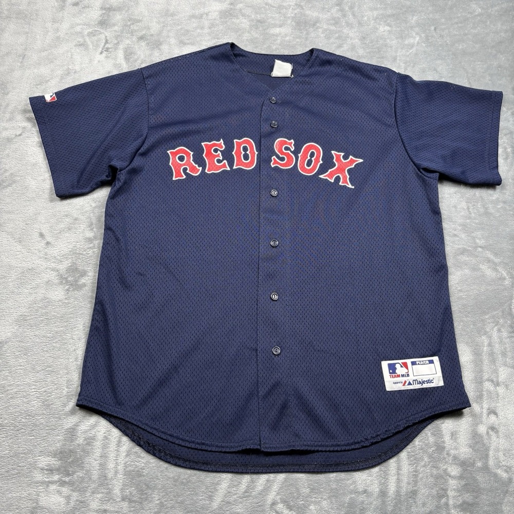 Boston Red Sox Majestic Team Apparel Size 2XL Navy Blue Jersey Made In USA